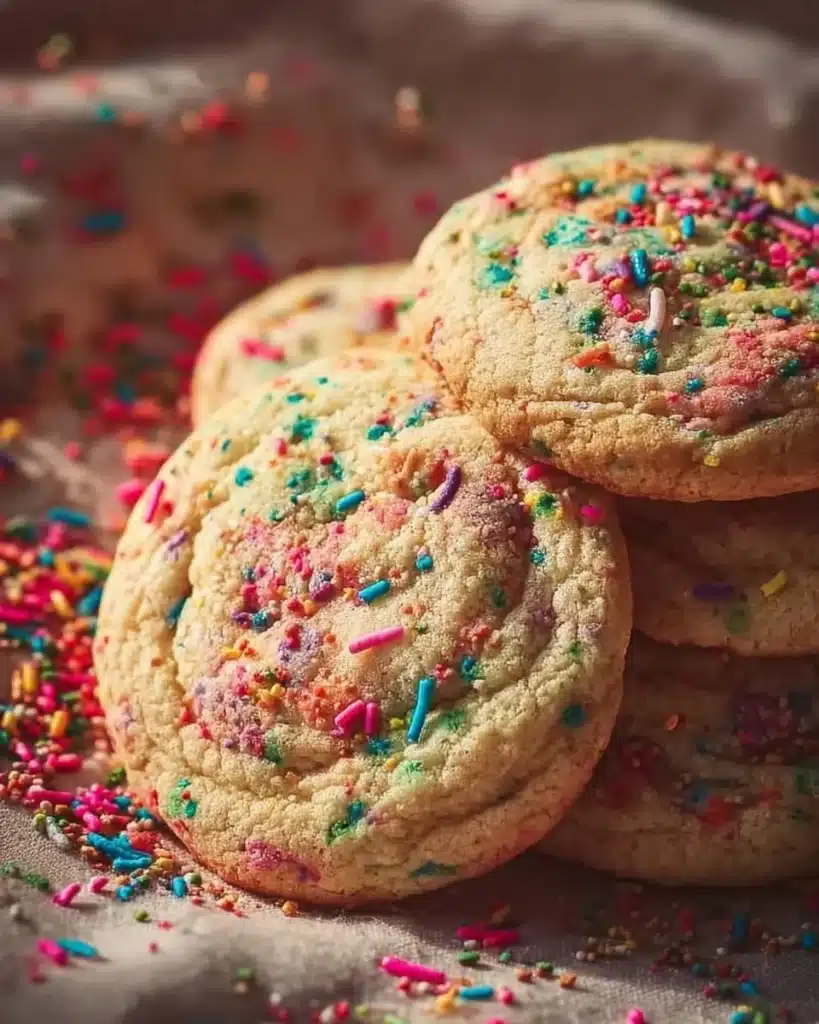 Delicious Funfetti Cookies with colorful sprinkles