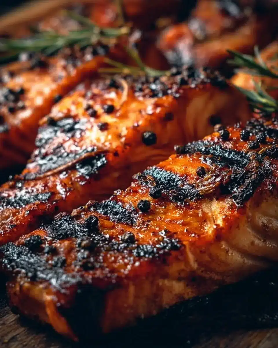Delicious grilled salmon collars ready to be served.
