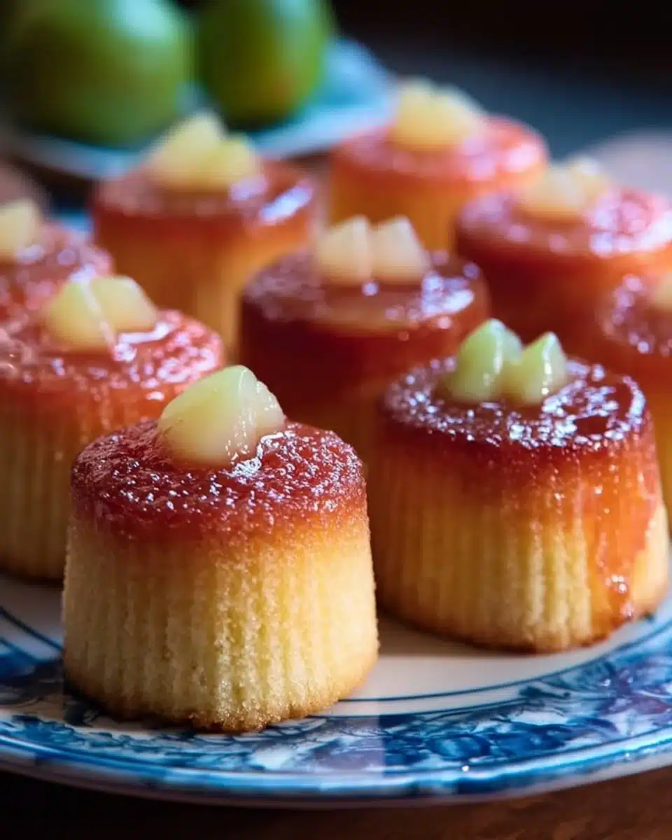 Delicious Hawaiian mini guava cakes served on a plate, showcasing their vibrant color.