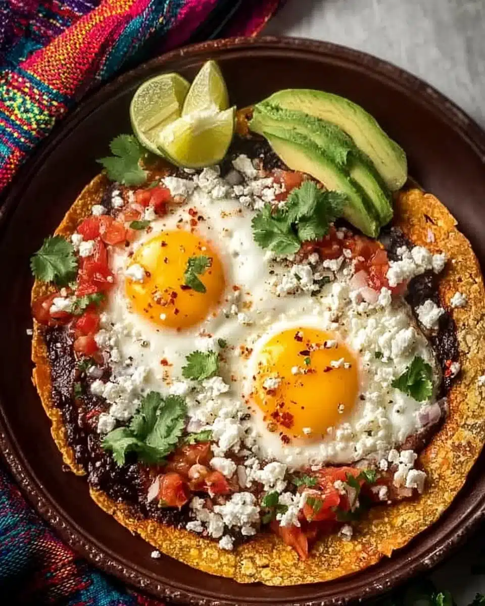 Ranch Eggs served with crispy tortilla on a plate