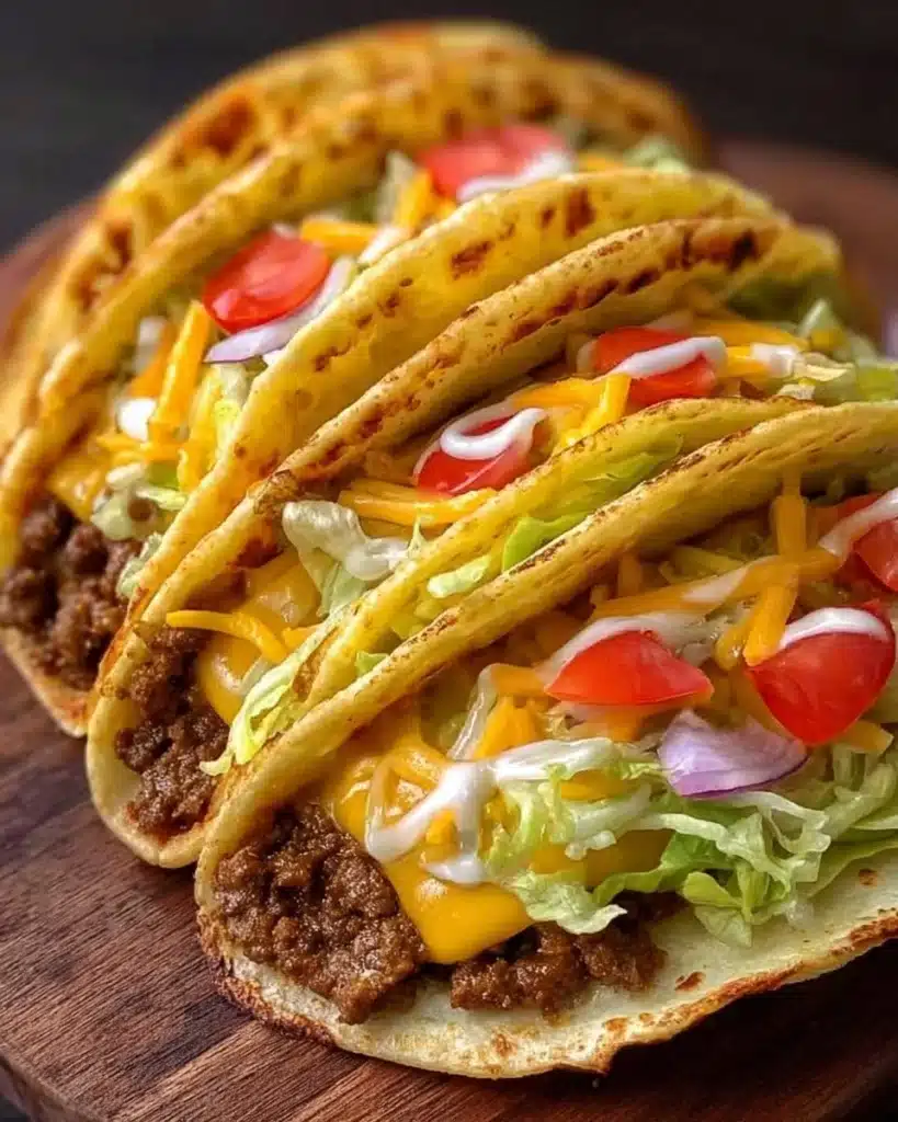 Delicious smash burger tacos with savory toppings and fresh ingredients