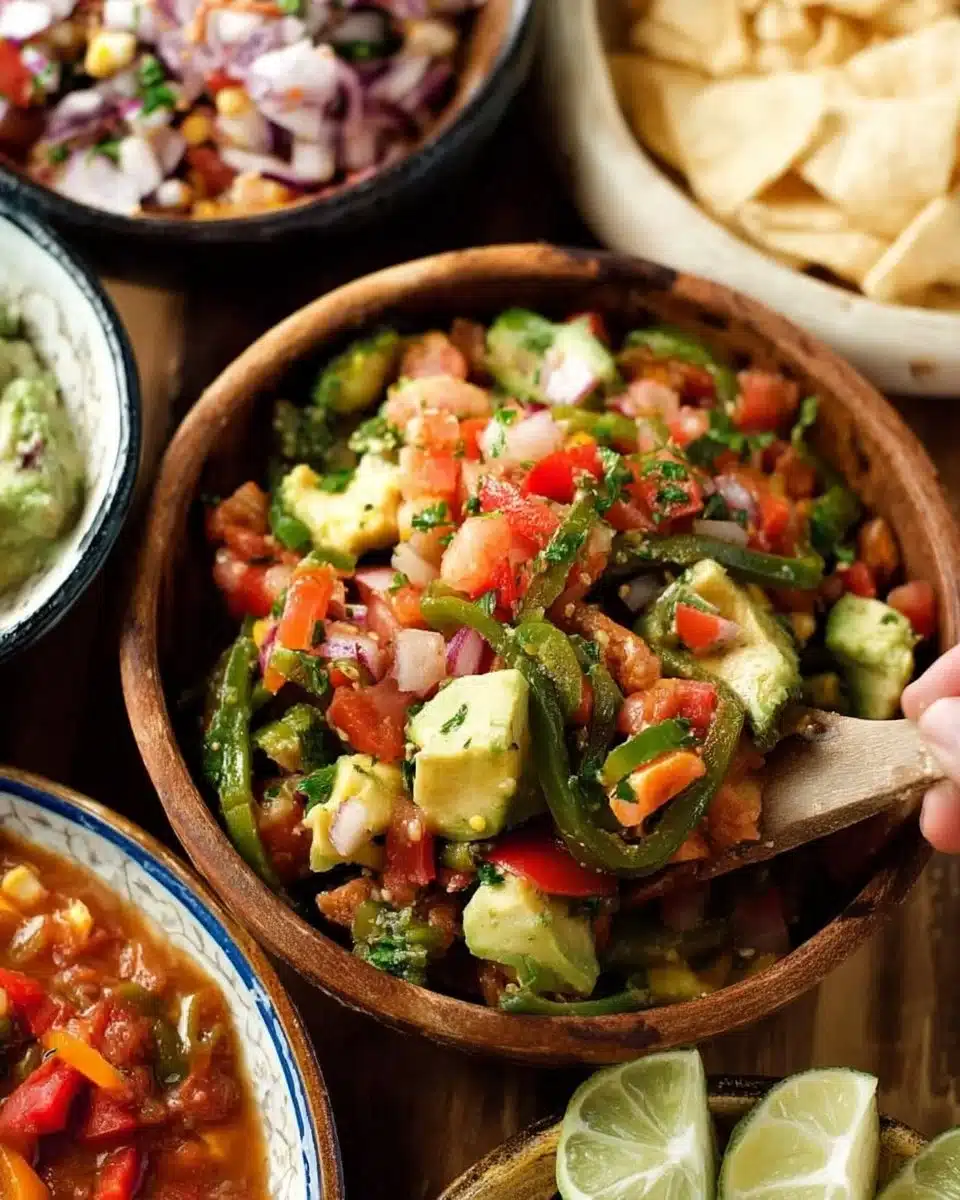 A colorful spread of various Mexican side dishes for Cinco de Mayo and Taco Tuesdays.