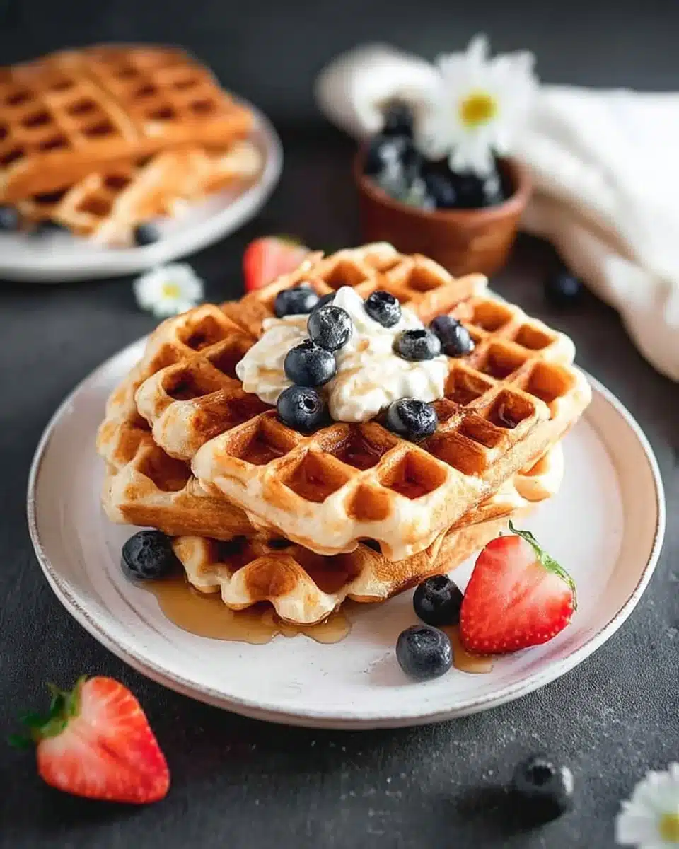 Fluffy Sourdough Waffles